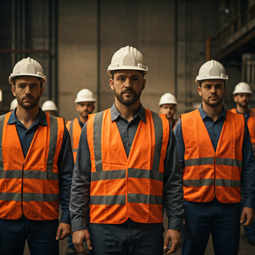 Construction workers in safety vests and hard hats on a European site- Legal Manpower Supply